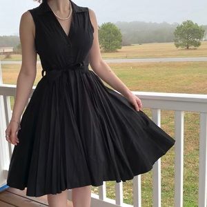 Collared Button Up Full Skirt 50s Inspired Dress